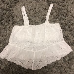 White Eyelet Tank